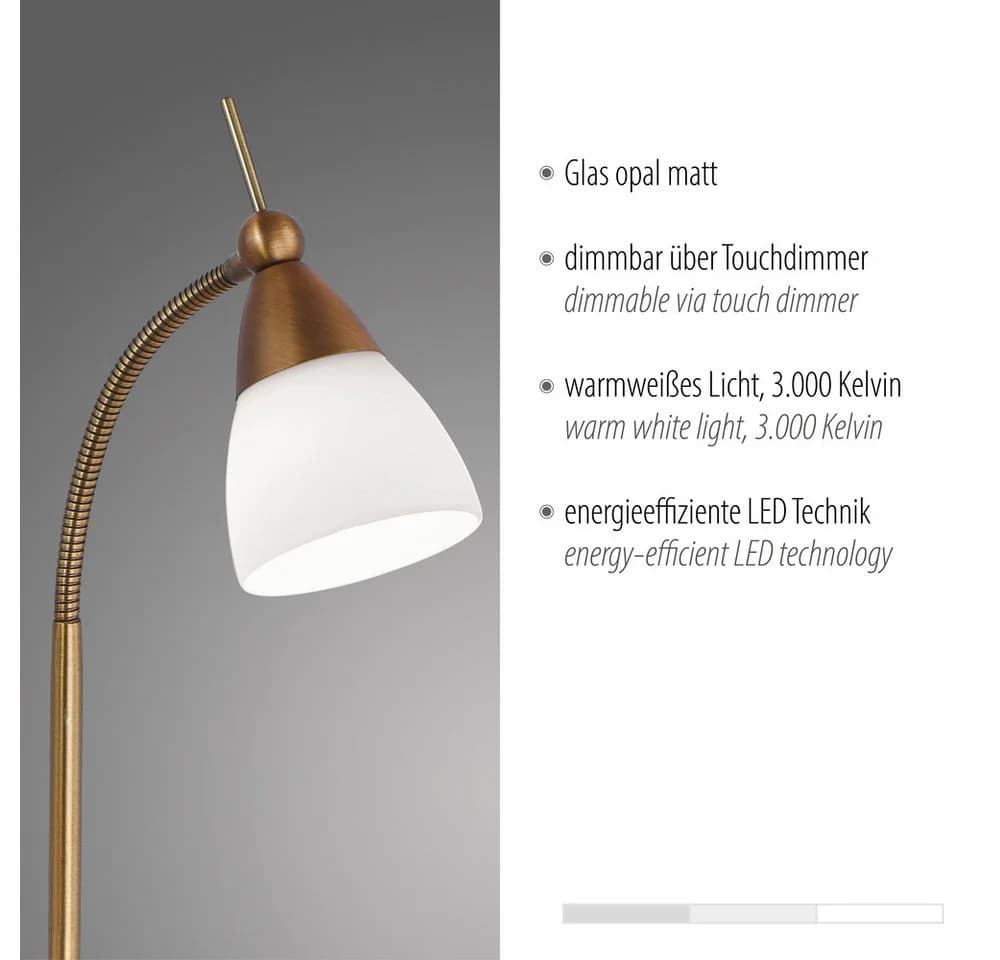 Paul Neuhaus LED Tischleuchte PINO Weiss Gold Flexarm Touchdimmer - Bild 3