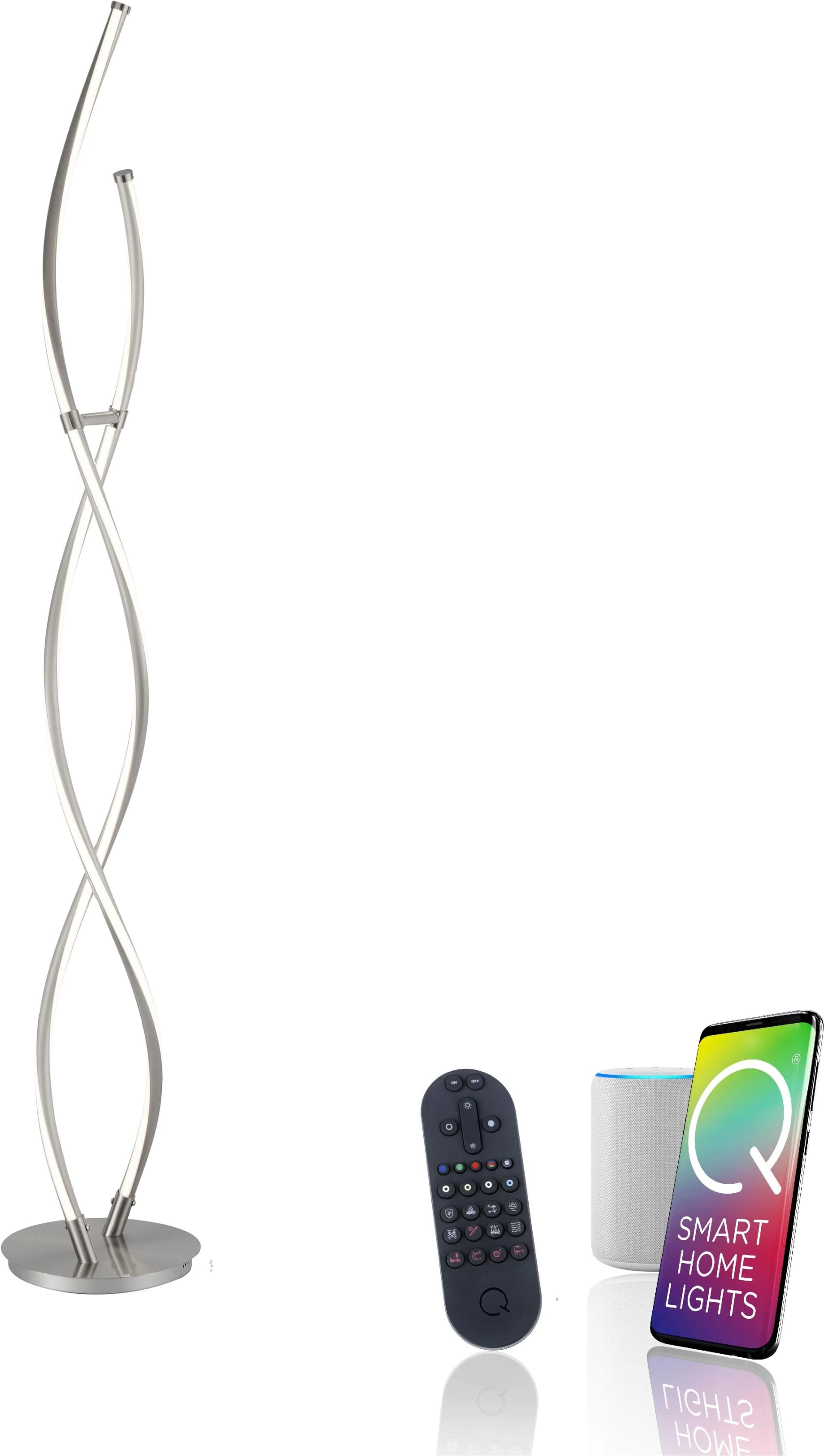 NEUHAUS Q LED Stehlampe Q-MALINA Smart Home Dimmbar Silberton