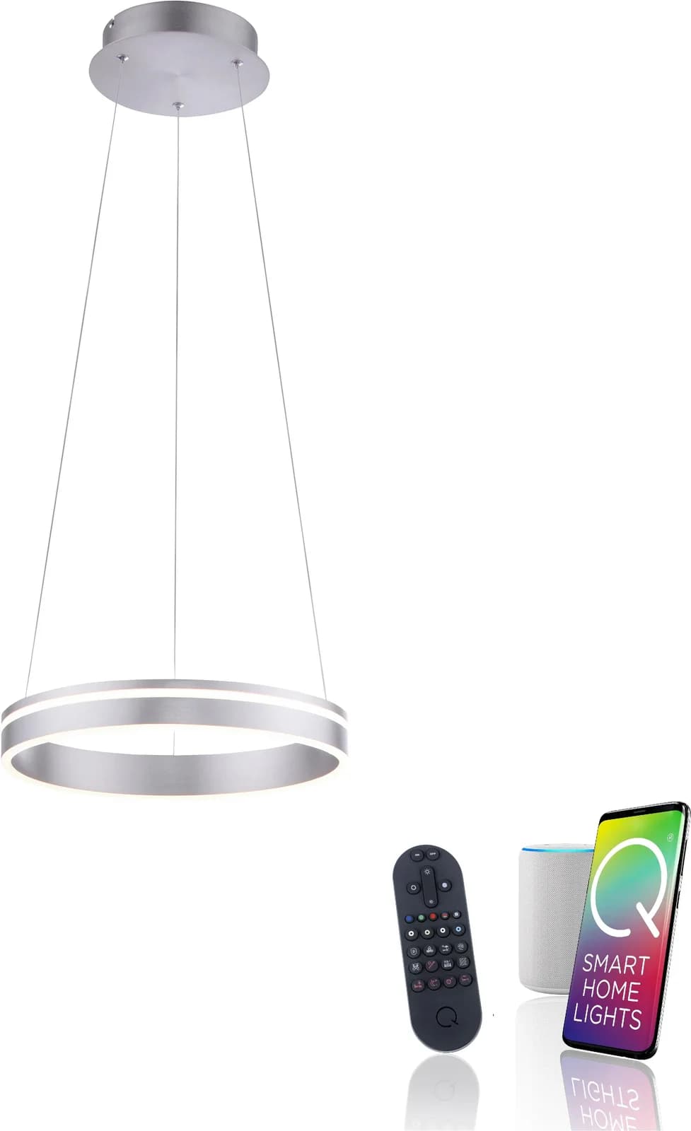 NEUHAUS Q VITO LED Pendelleuchte Smart Home Stahl Grau Dimmbar