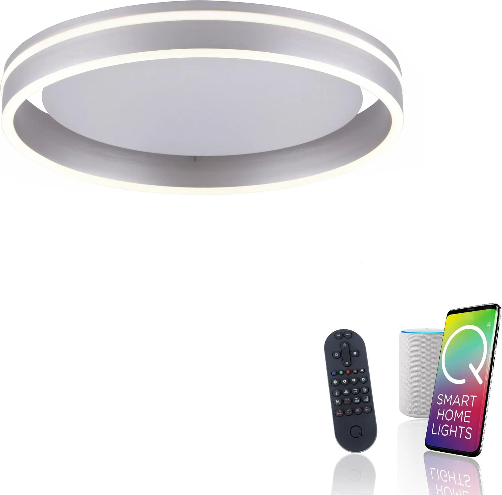 NEUHAUS Q VITO LED Deckenleuchte stahlgrau dimmbar Smart Home