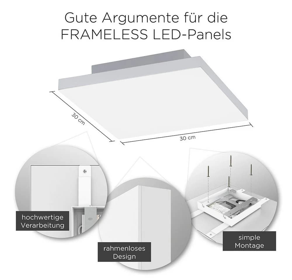 Paul Neuhaus LED Deckenleuchte FRAMELESS Weiß CCT Dimmbar Fernbedienung - Bild 2