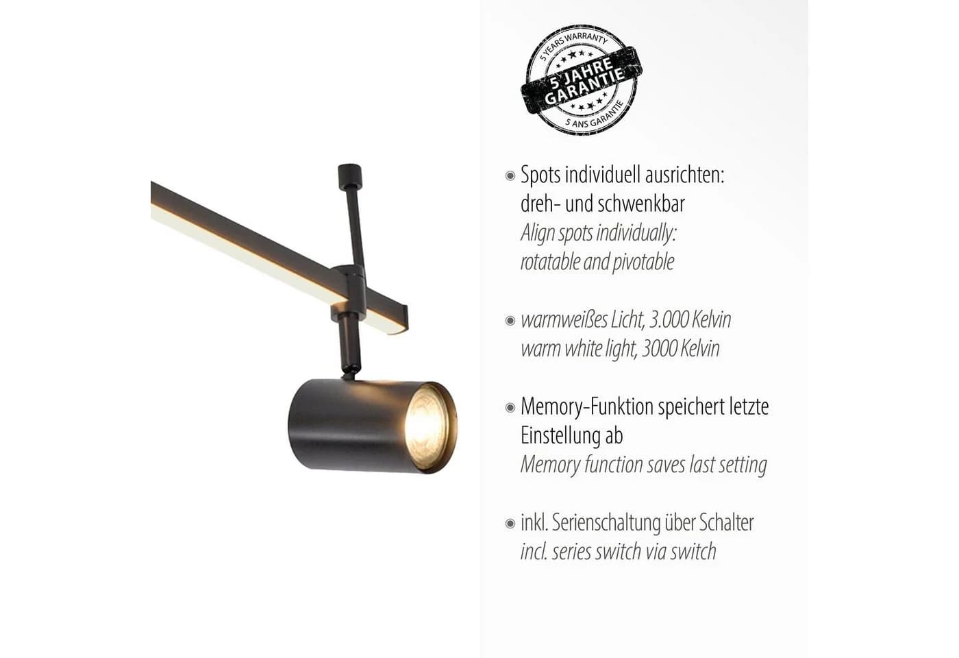 Paul Neuhaus LED-Deckenstrahler Barik 188 cm verstellbar - Bild 5