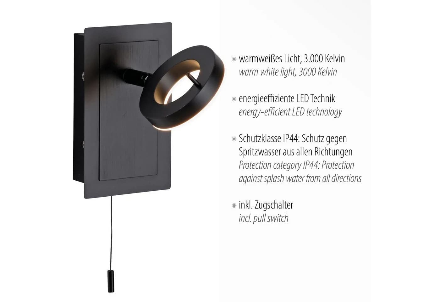 PAUL NEUHAUS Wandleuchte SILEDA LED Anthrazit IP44 - Bild 5