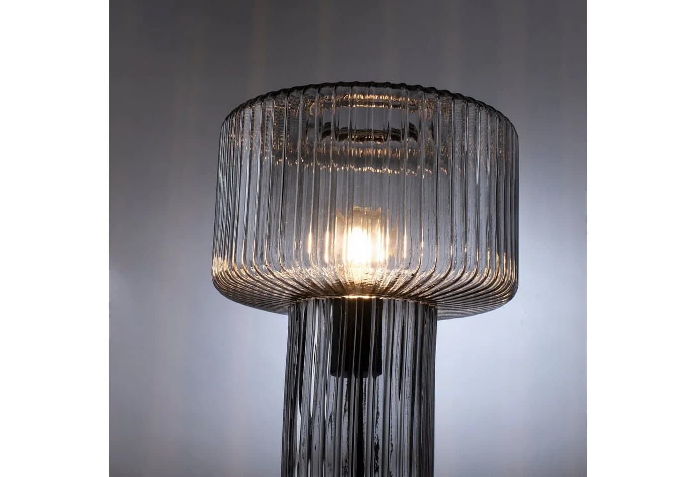 Paul Neuhaus Tischleuchte FUNGUS, rauchgrau, Glas, 34 cm - Bild 3
