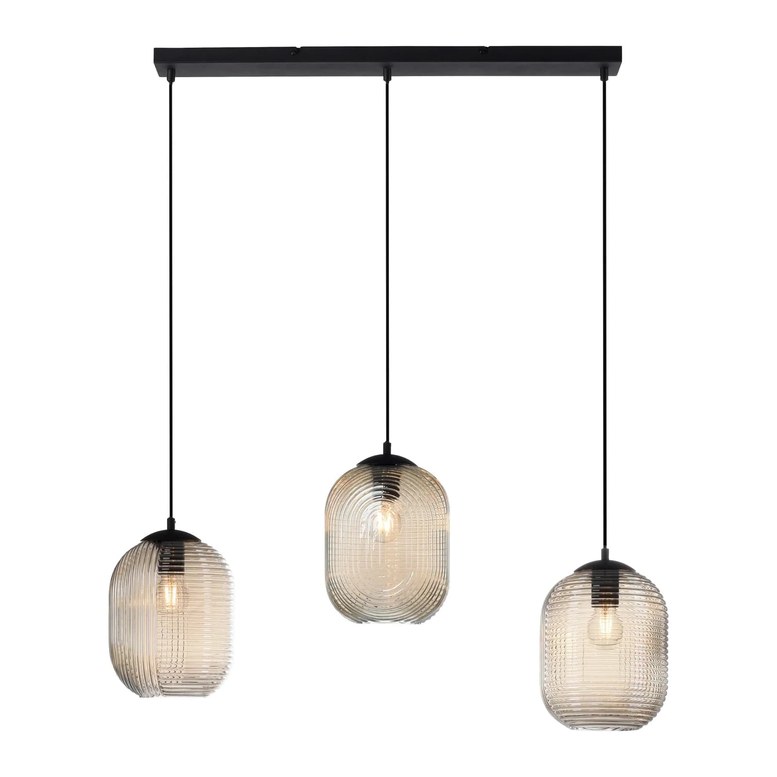 Paul Neuhaus Pendelleuchte SHITAKE Amber 3-flammig 86 cm