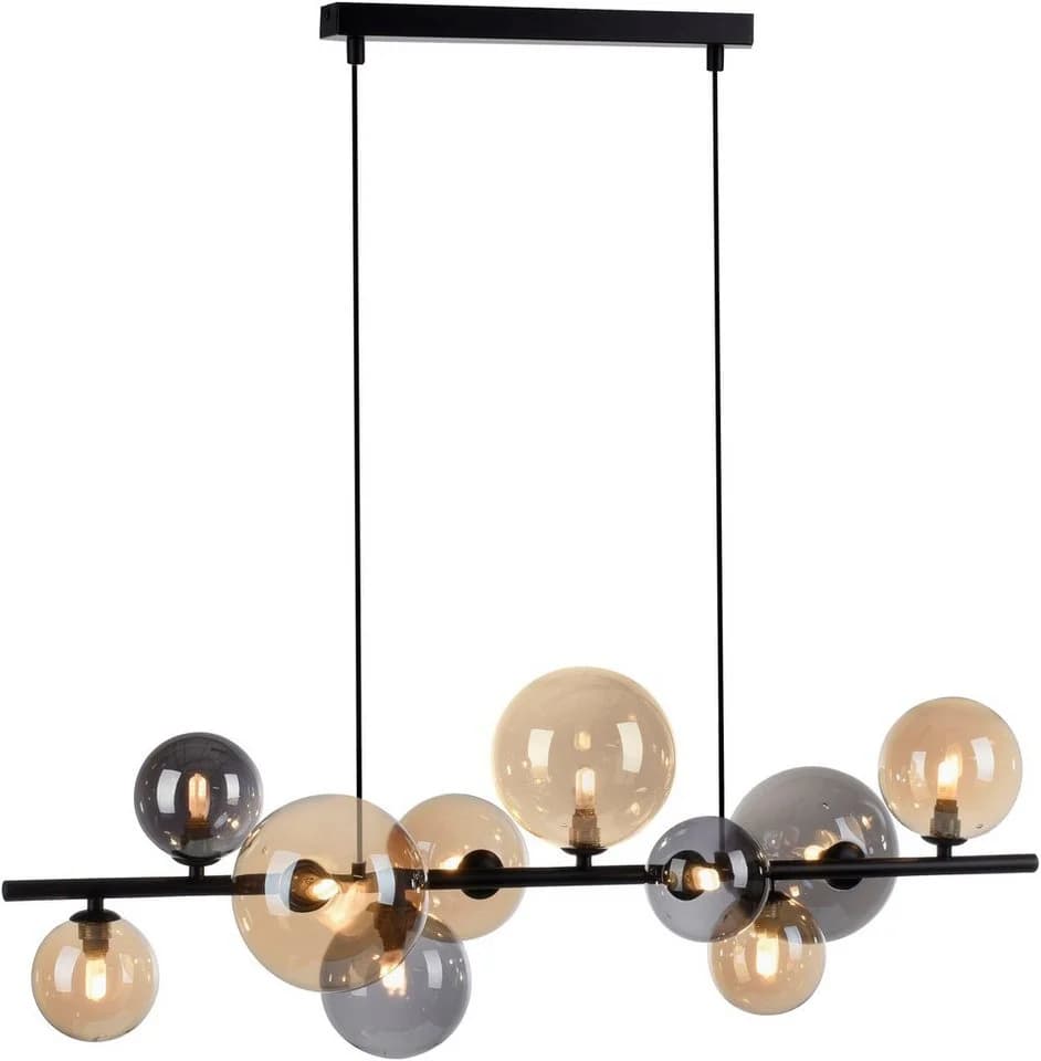 PAUL NEUHAUS Pendelleuchte POPSICLE Schwarz 10x LED Glas