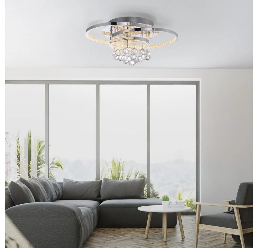 Paul Neuhaus LED Deckenleuchte Kristall dimmbar warmweiß 32 W