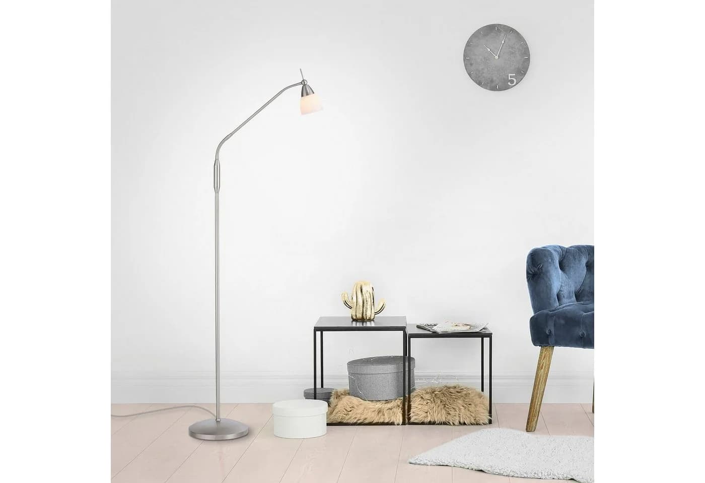 PAUL NEUHAUS Stehlampe PINO Grau LED mit Touch-Dimmer
