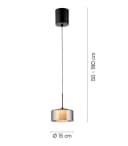 Paul Neuhaus LED Pendelleuchte RIKA Schwarz Grau Glas Metall Bild 3
