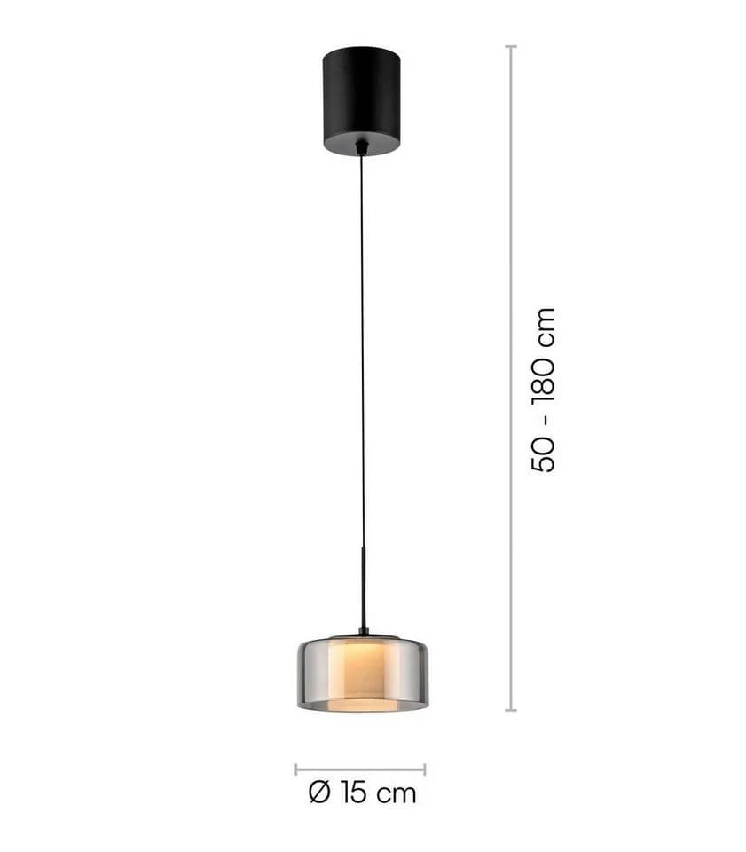 Paul Neuhaus LED Pendelleuchte RIKA Schwarz Grau Glas Metall - Bild 3