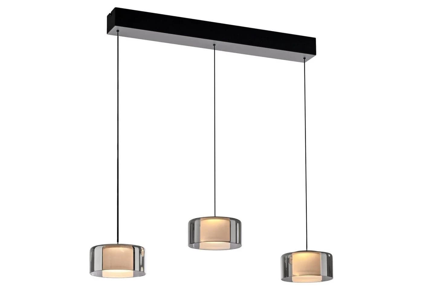 Paul Neuhaus LED Pendelleuchte RIKA 3-flammig Schwarz Grau Glas - Bild 2