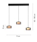 Paul Neuhaus LED Pendelleuchte RIKA 3-flammig Schwarz Grau Glas Bild 3