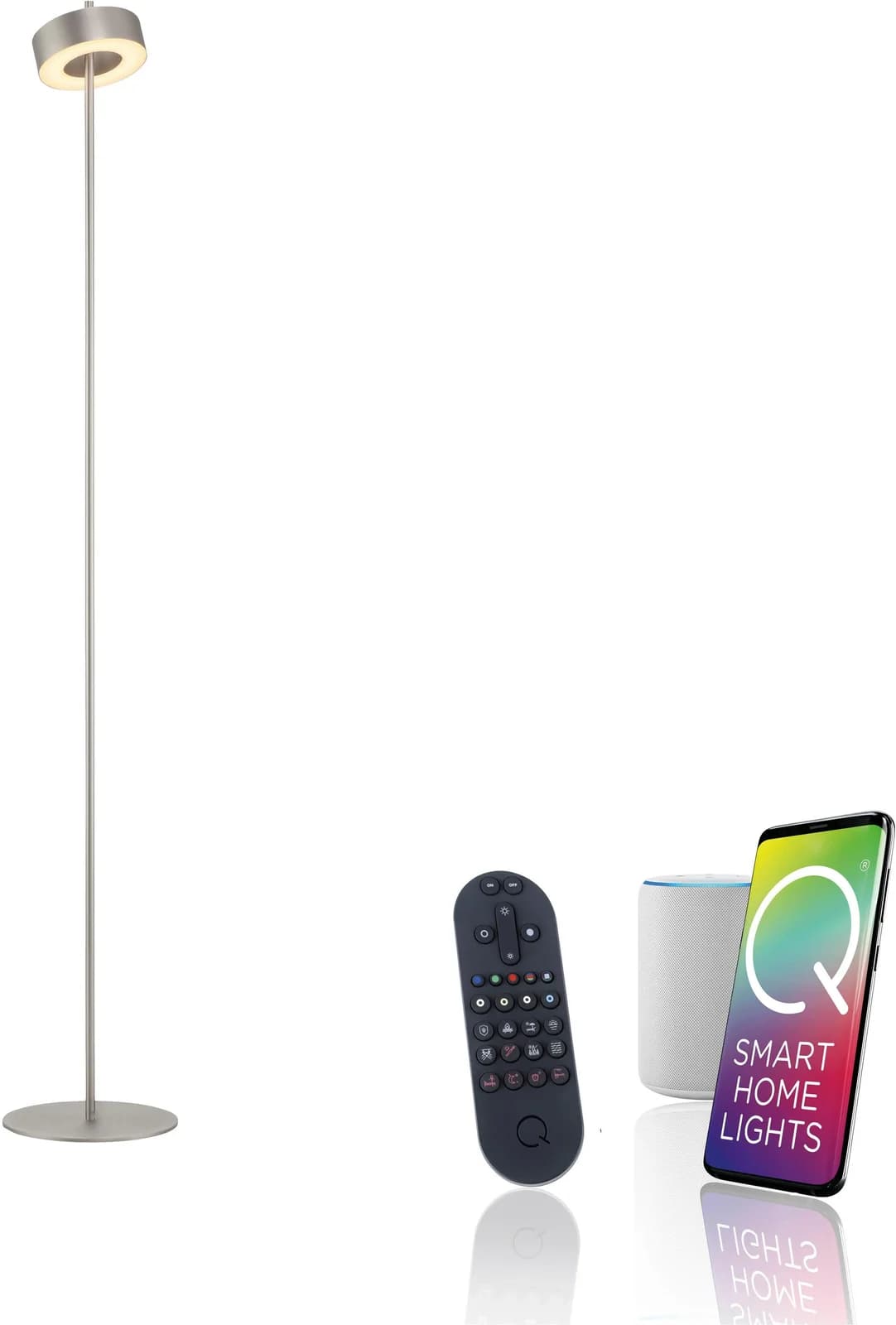 Paul Neuhaus Smart-LED-Stehleuchte Q-Rotate Aluminium 140 cm