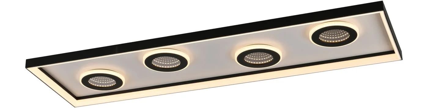 Moderne Deckenleuchte in Schwarz mit LED und Spiegel - Bild 2