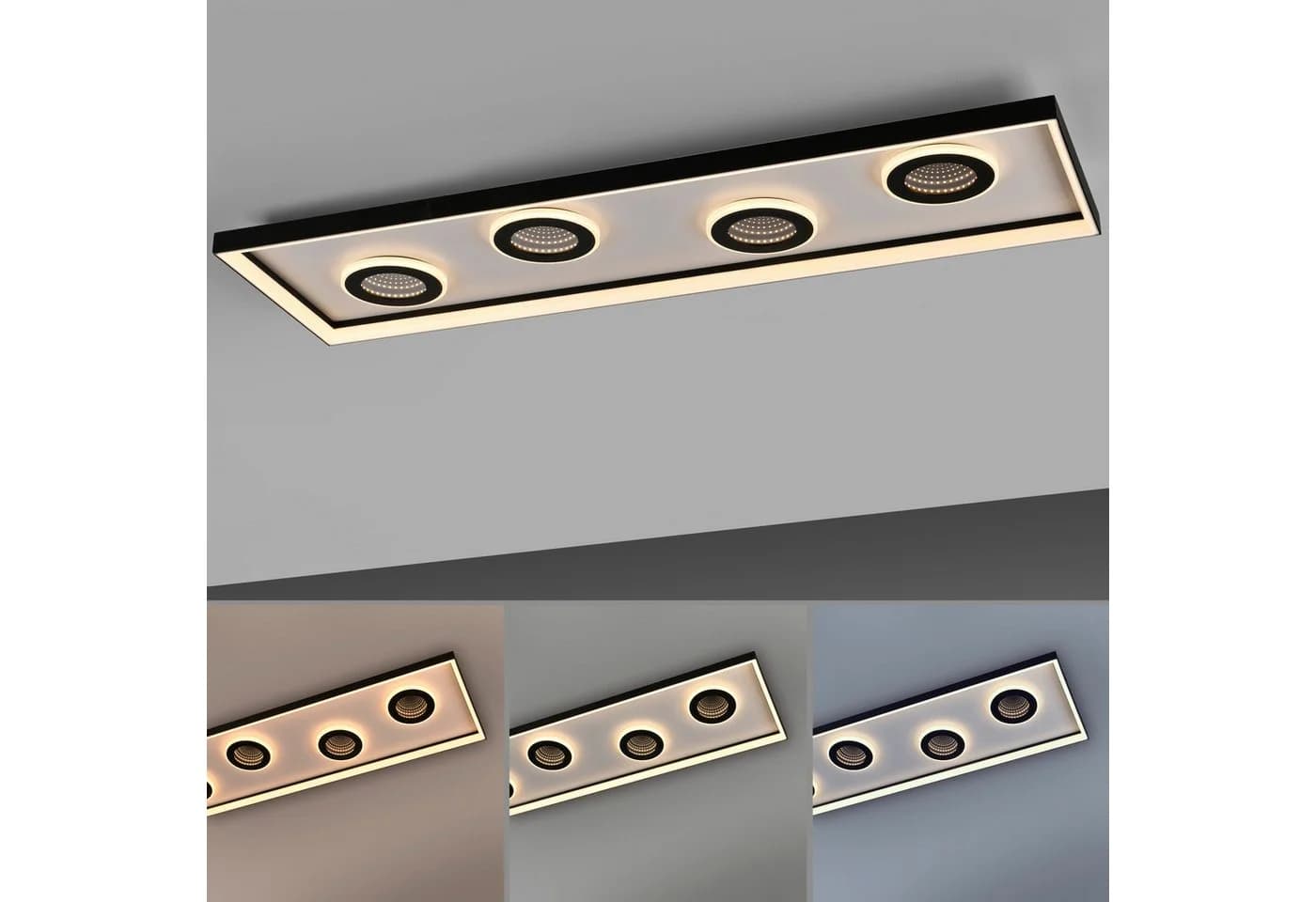 Moderne Deckenleuchte in Schwarz mit LED und Spiegel - Bild 4