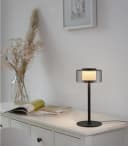 Paul Neuhaus LED Tischleuchte RIKA Schwarz Glas Dimmfunktion Bild 1