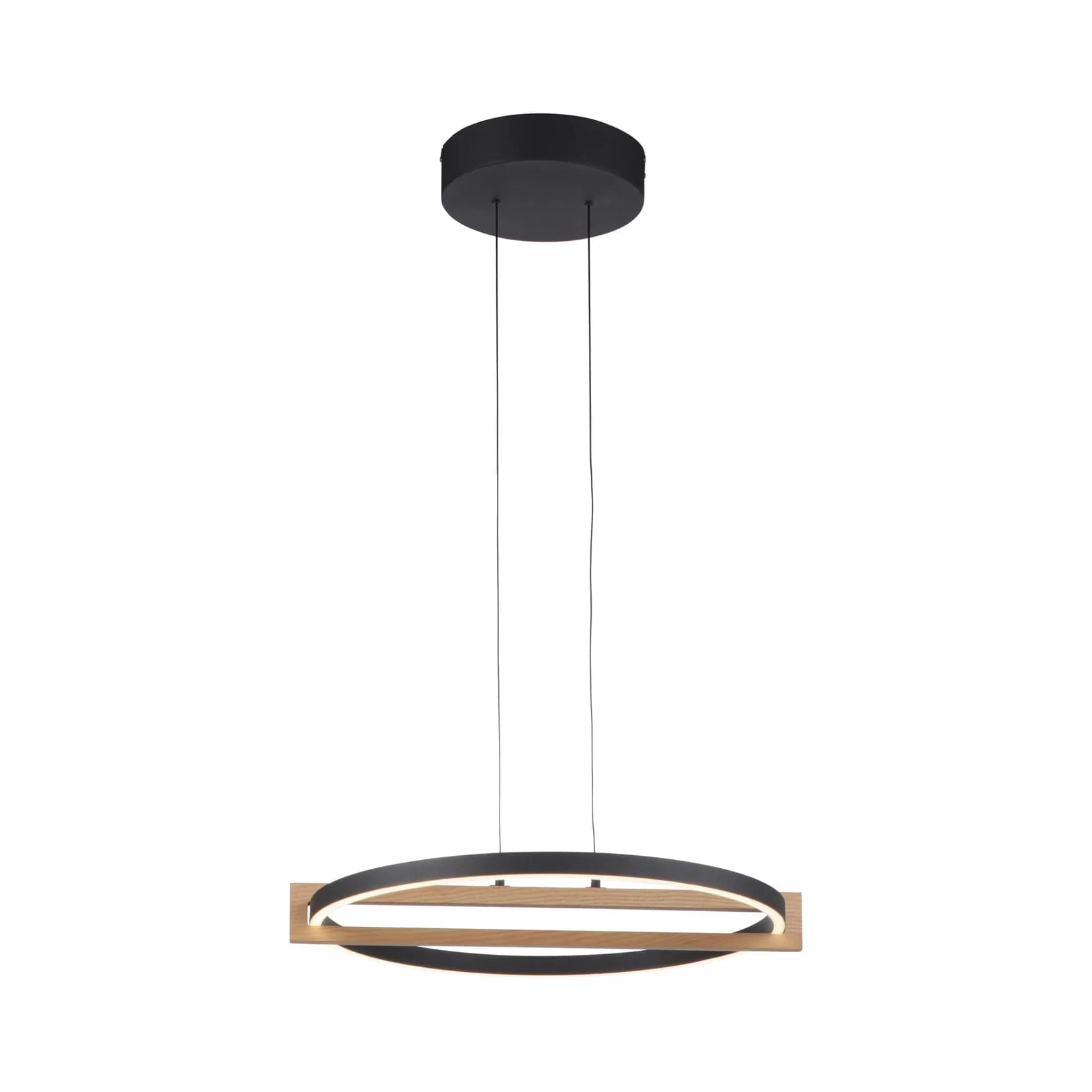 MONDO LED Pendelleuchte FAMERA 2-flammig Braun Schwarz Eichenholz