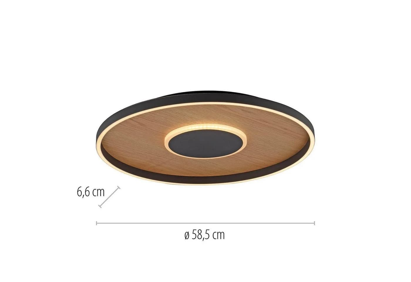 MONDO LED Deckenleuchte FAMERA 2-flammig Schwarz Eichenholz - Bild 4