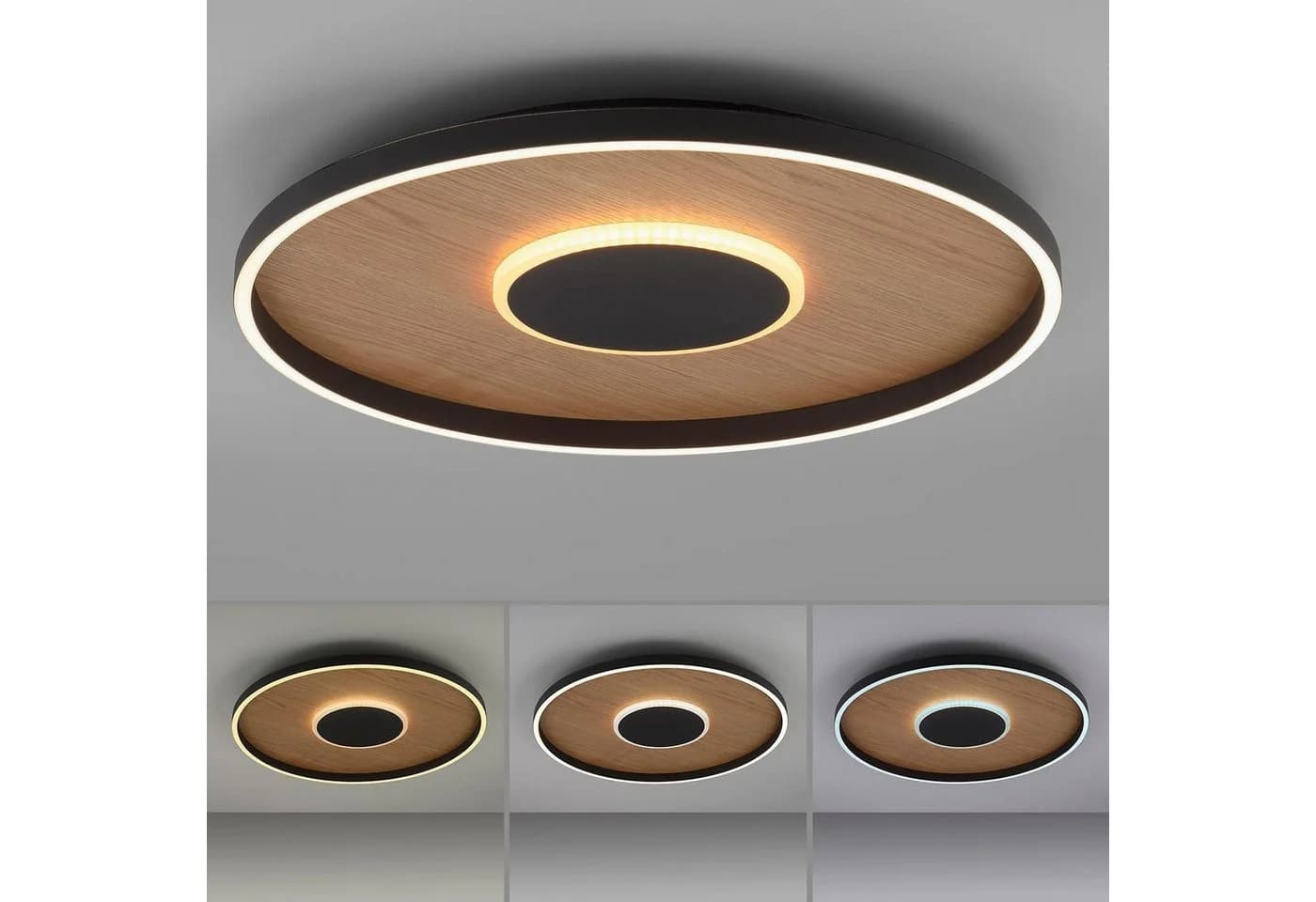 MONDO LED Deckenleuchte FAMERA 2-flammig Schwarz Eichenholz - Bild 5