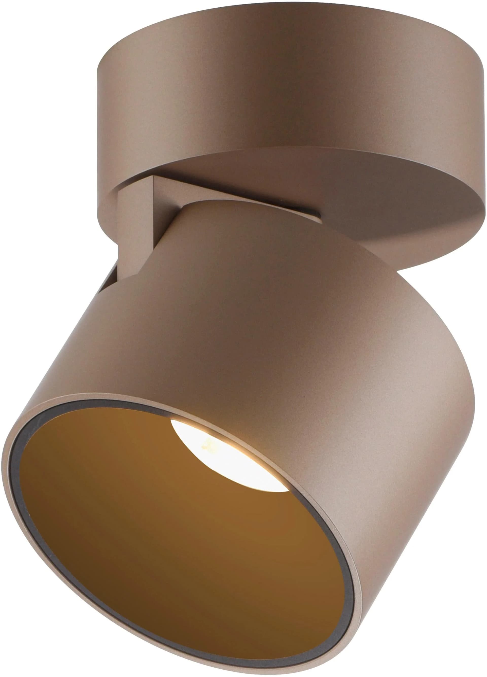 PURE LED-Deckenspot Cup Bronzefarben 9,5 cm Metall