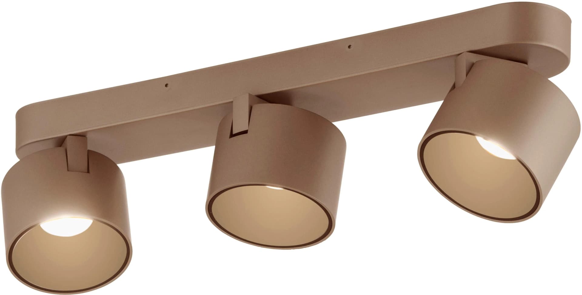PURE LED-Deckenspot Cup Bronzefarben 56 cm Metall 3-flg.