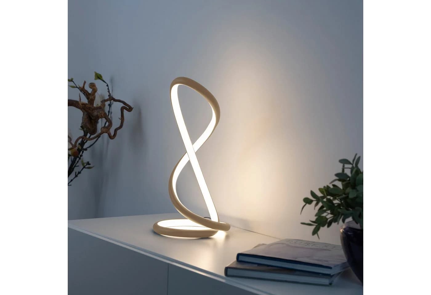 Paul Neuhaus LED-Tischlampe Twist Sandfarben 42 cm