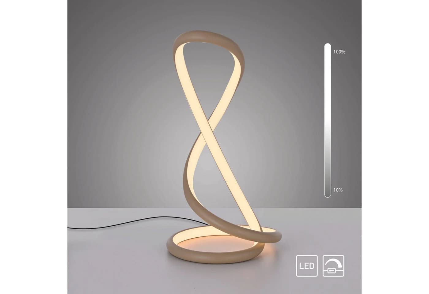 Paul Neuhaus LED-Tischlampe Twist Sandfarben 42 cm - Bild 5