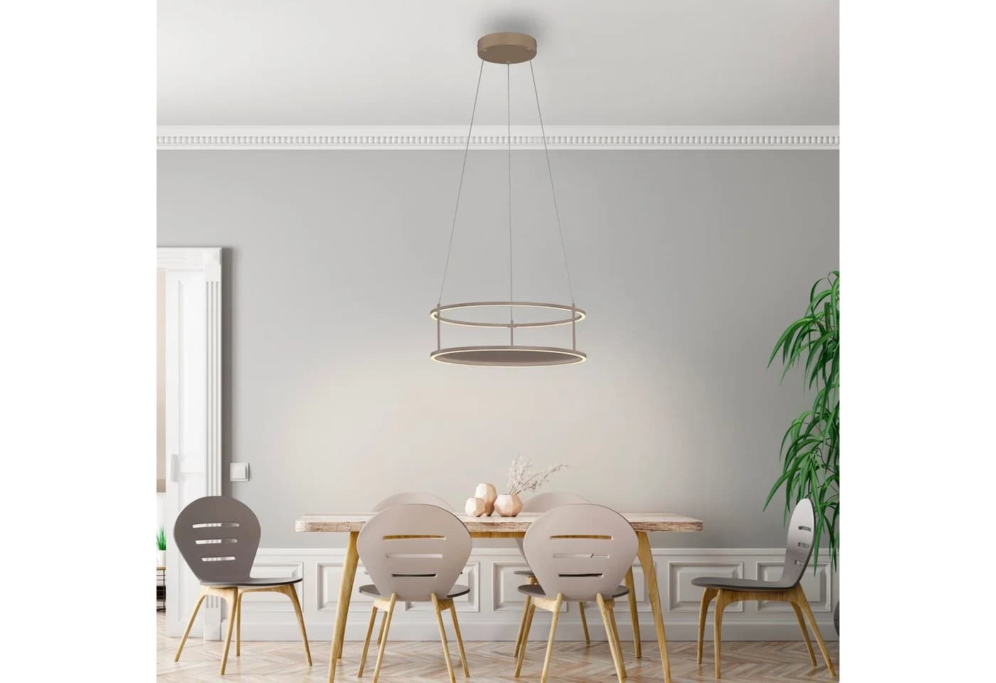 Paul Neuhaus LED-Hängelampe Contura Sandfarben 50 cm