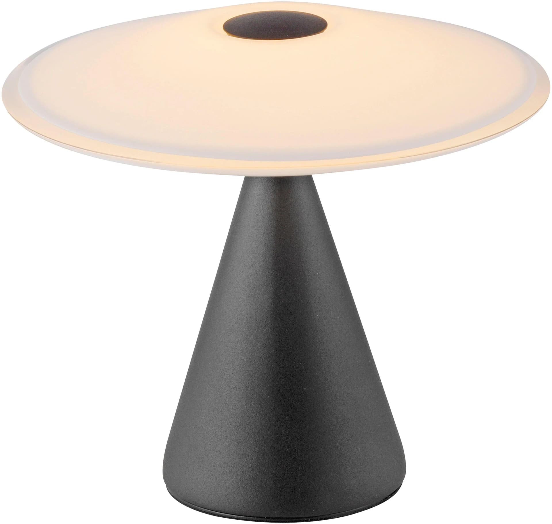 Paul Neuhaus LED-Tischlampe Elipsa, weiß/schwarz, dimmbar