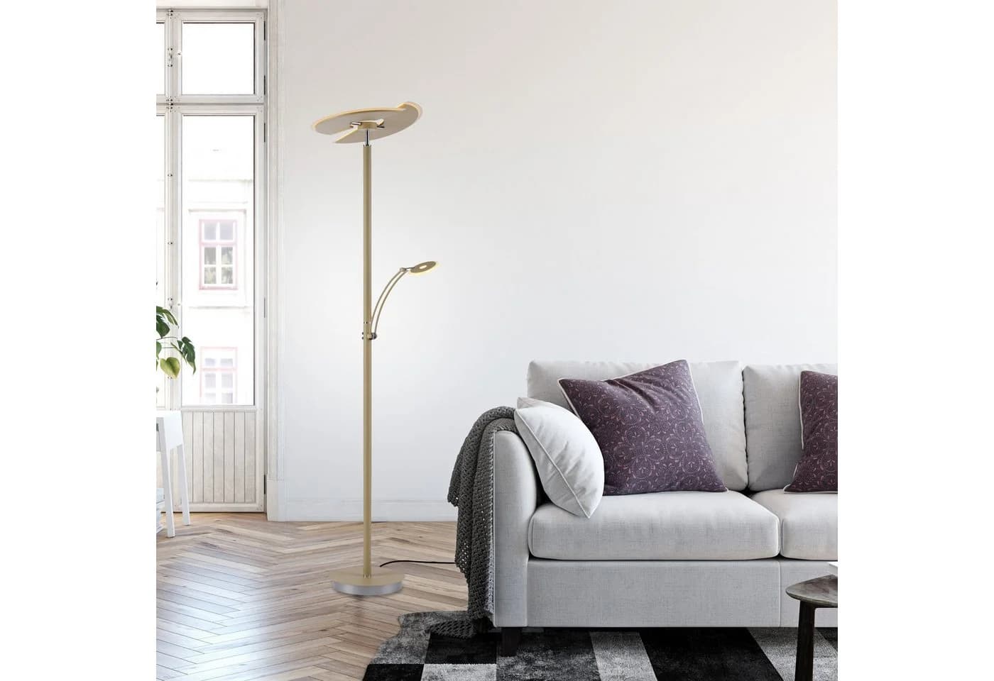 PAUL NEUHAUS LED Deckenfluter ARTUR Sand Dimmbar 2700-5000K