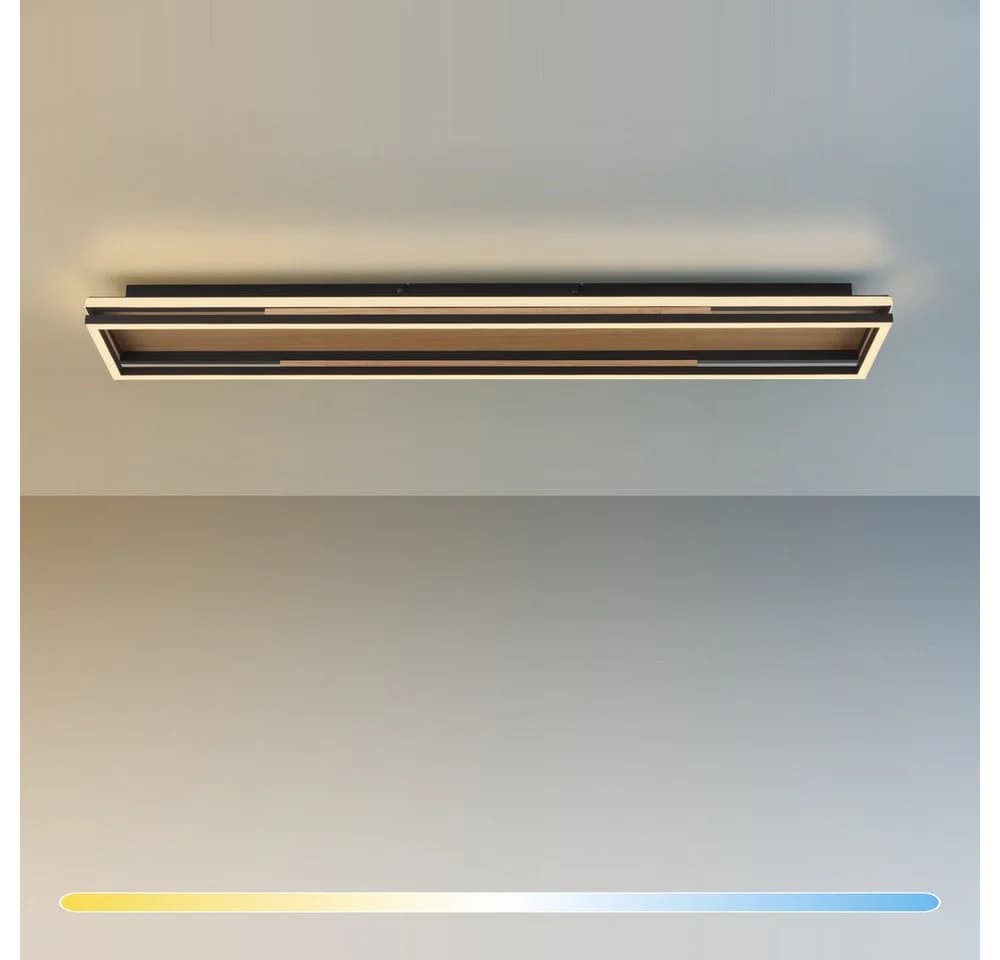 Paul Neuhaus SVEJA LED Deckenleuchte Schwarz Holz CCT Dimmbar - Bild 4