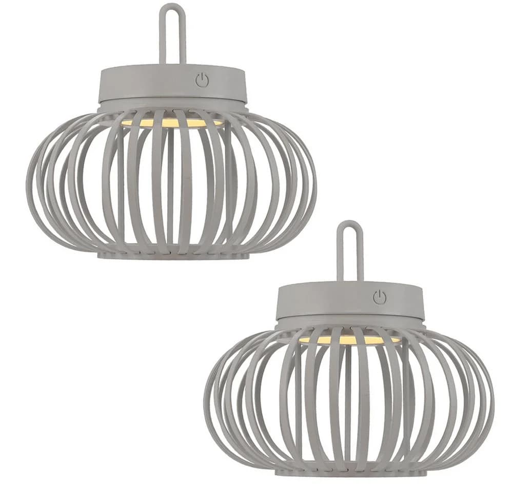 JUST LIGHT LED Tischleuchte Sand Bambus Touchdimmer Akku