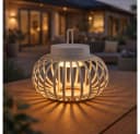 JUST LIGHT LED Tischleuchte Sand Bambus Touchdimmer Akku Bild 3