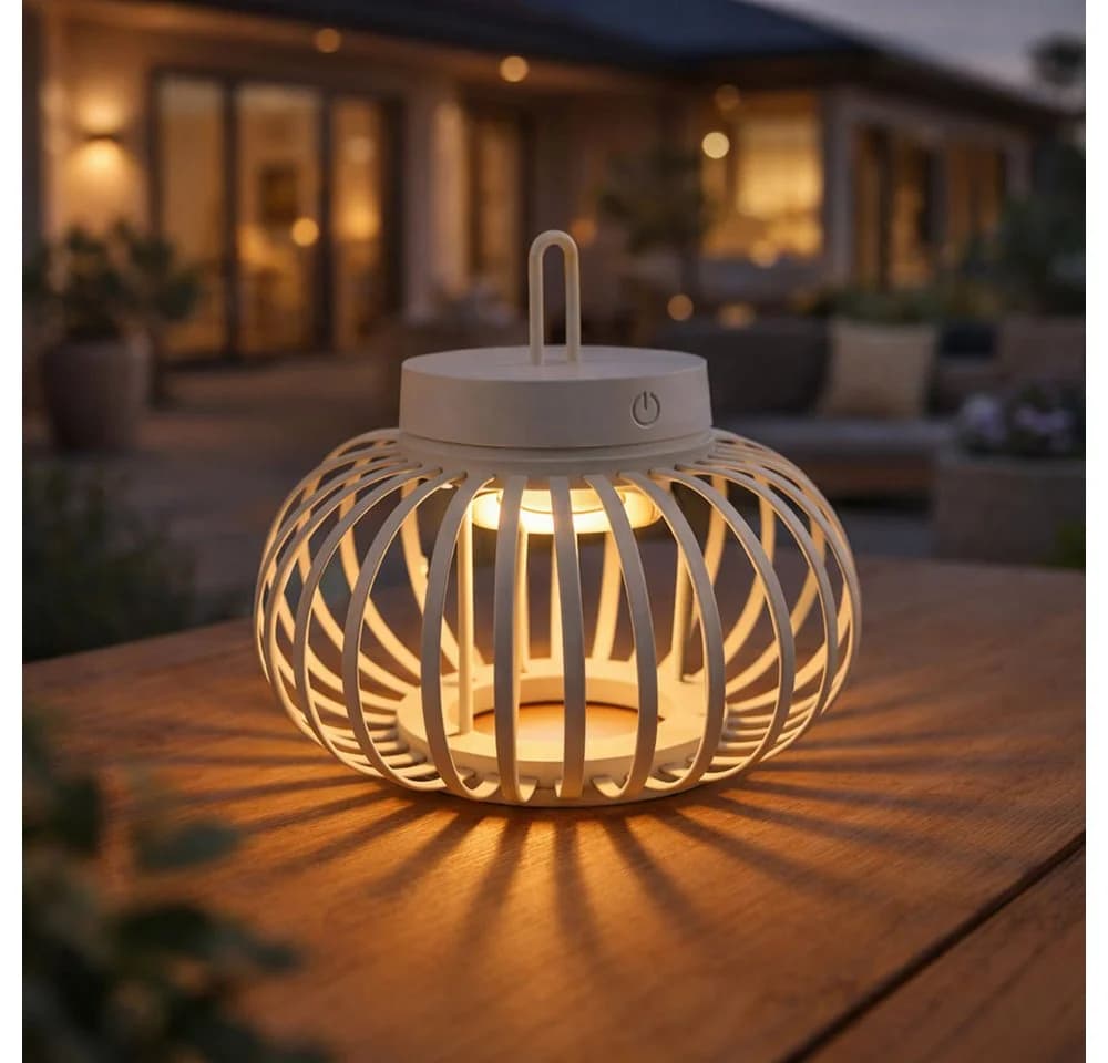 JUST LIGHT LED Tischleuchte Sand Bambus Touchdimmer Akku - Bild 3