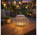 JUST LIGHT LED Tischleuchte Sand Bambus Touchdimmer Akku Bild 4