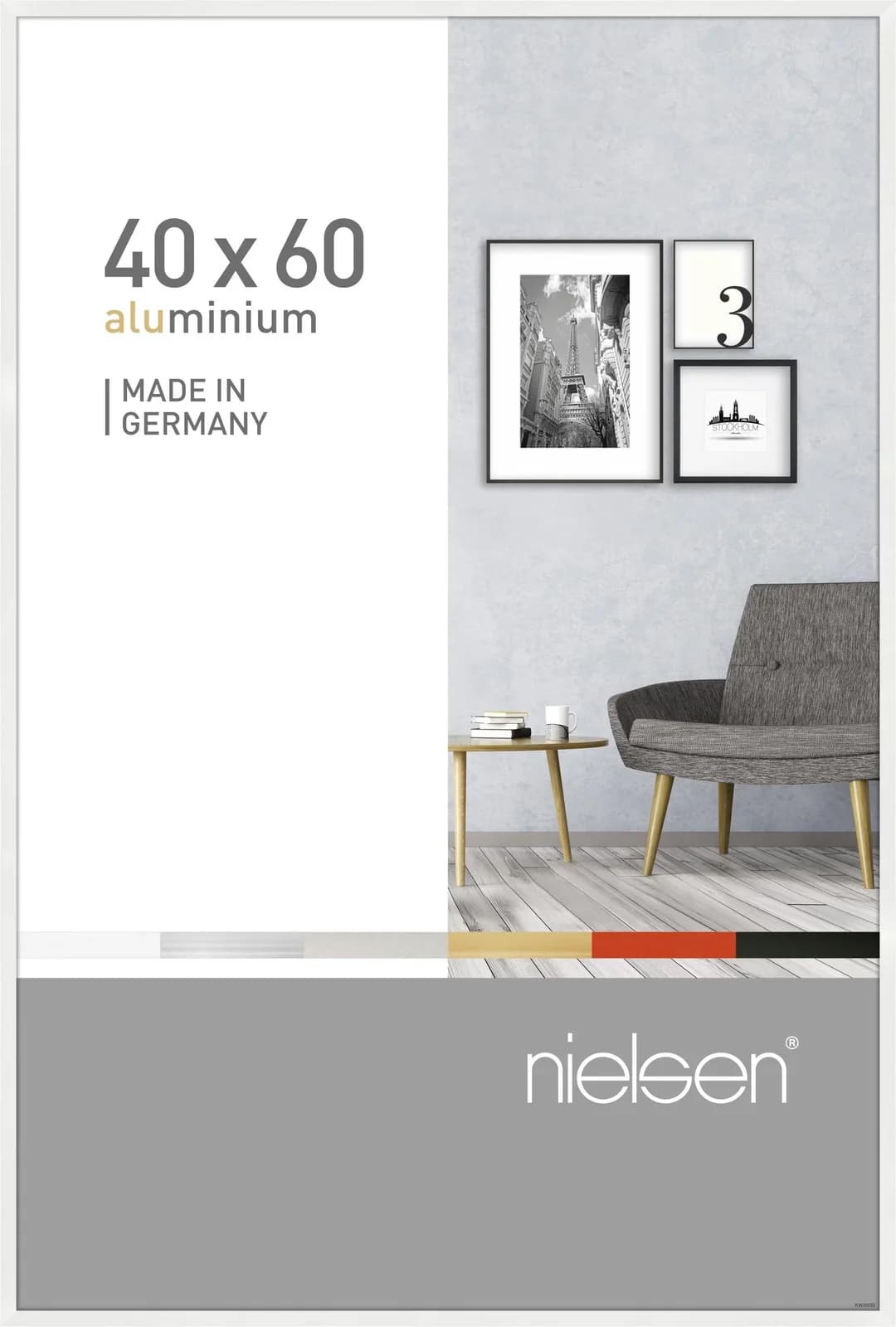Bilderrahmen PIXEL Aluminium Weiß 40x60cm Wandrahmen