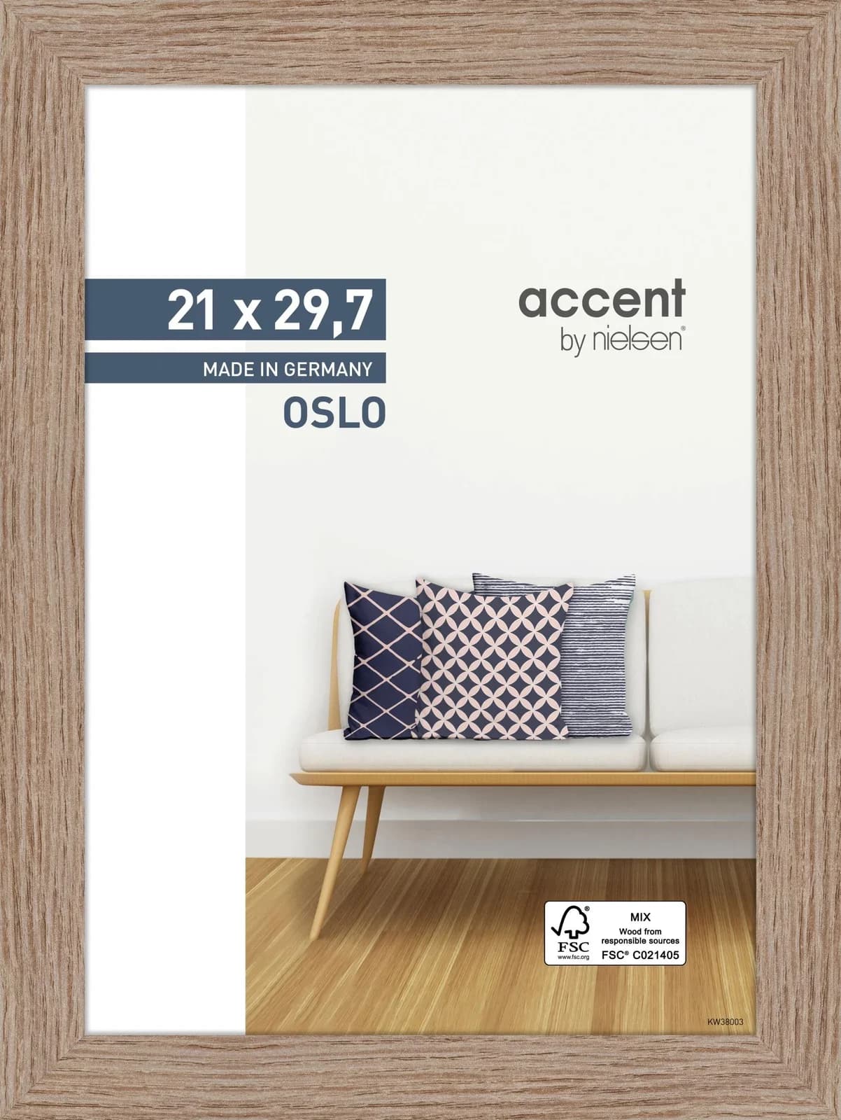 Bilderrahmen OSLO Oslo Eiche Holz Wandrahmen A4 Braun
