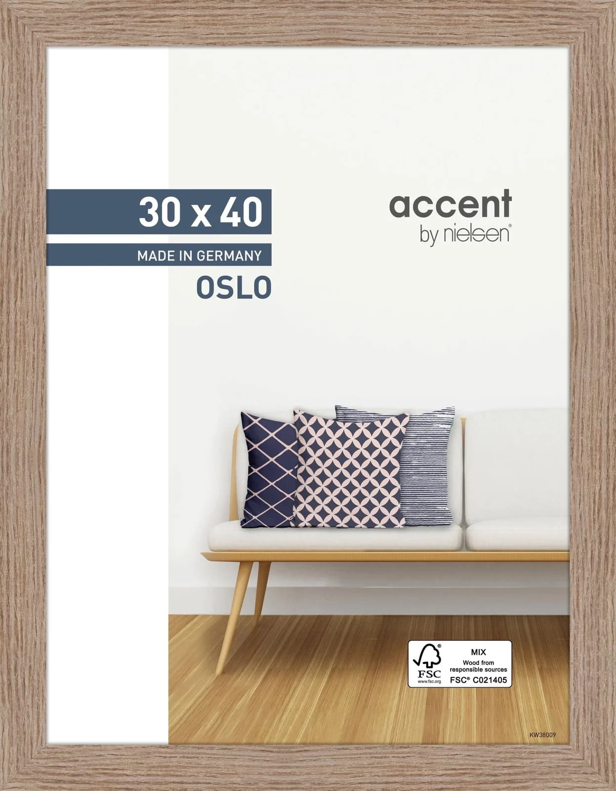 Bilderrahmen OSLO Eiche Holz 30x40 cm Wanddekoration