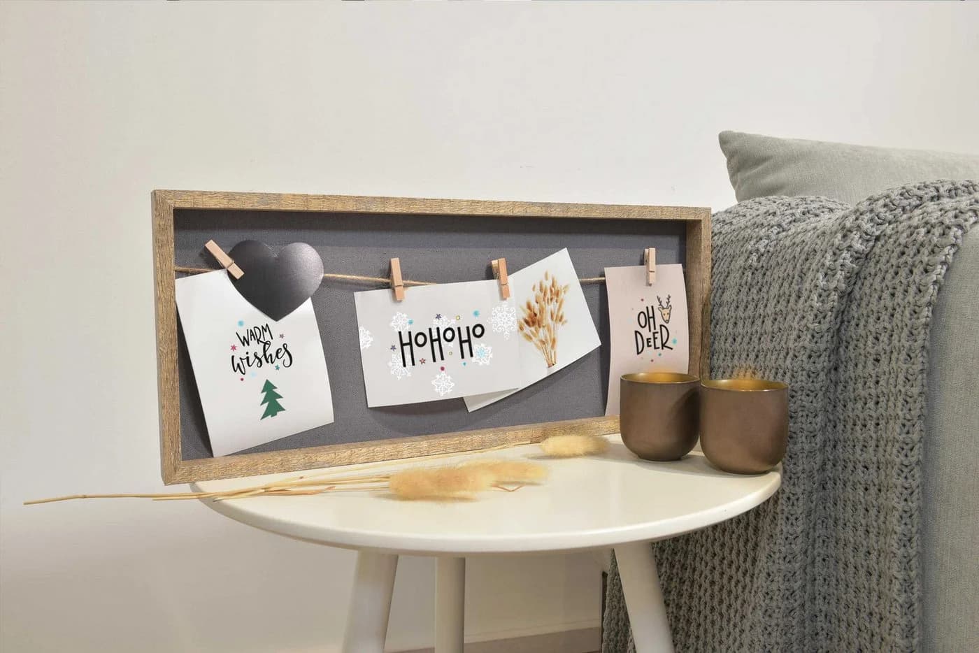 accent by nielsen Collagerahmen mit Wäscheleine Holzoptik Grau