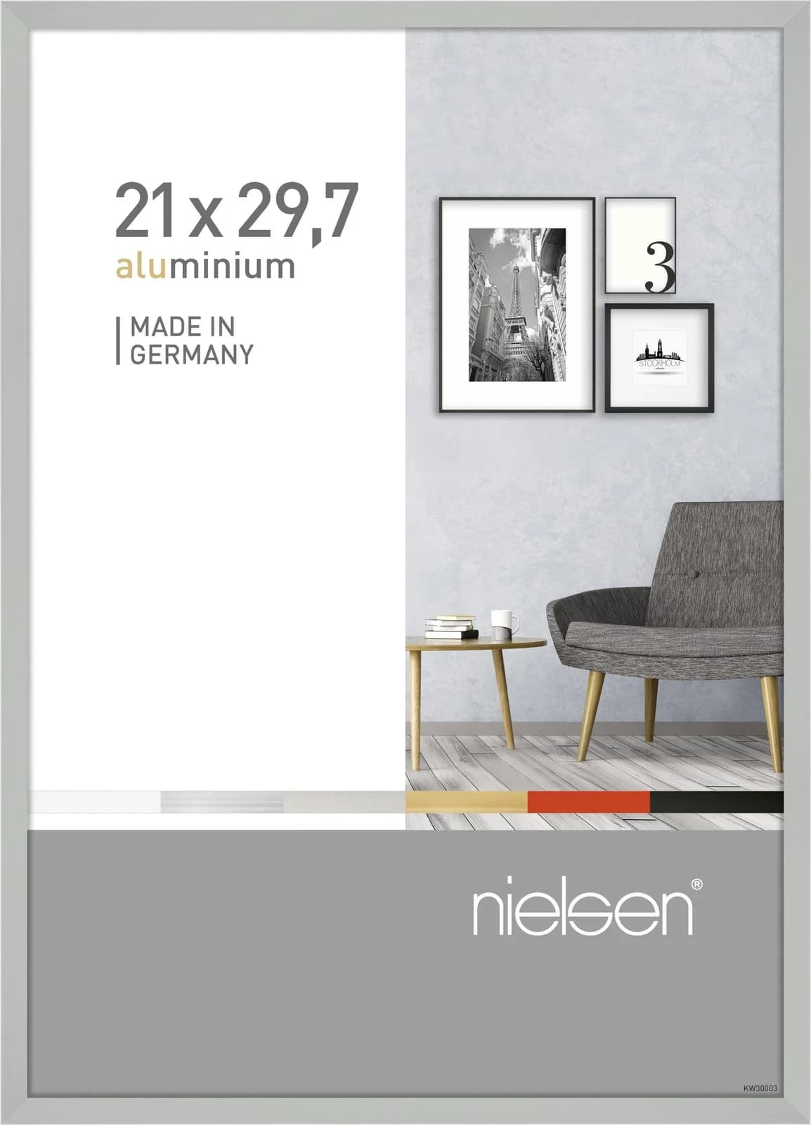 Bilderrahmen PIXEL Silber Aluminium Wandrahmen A4