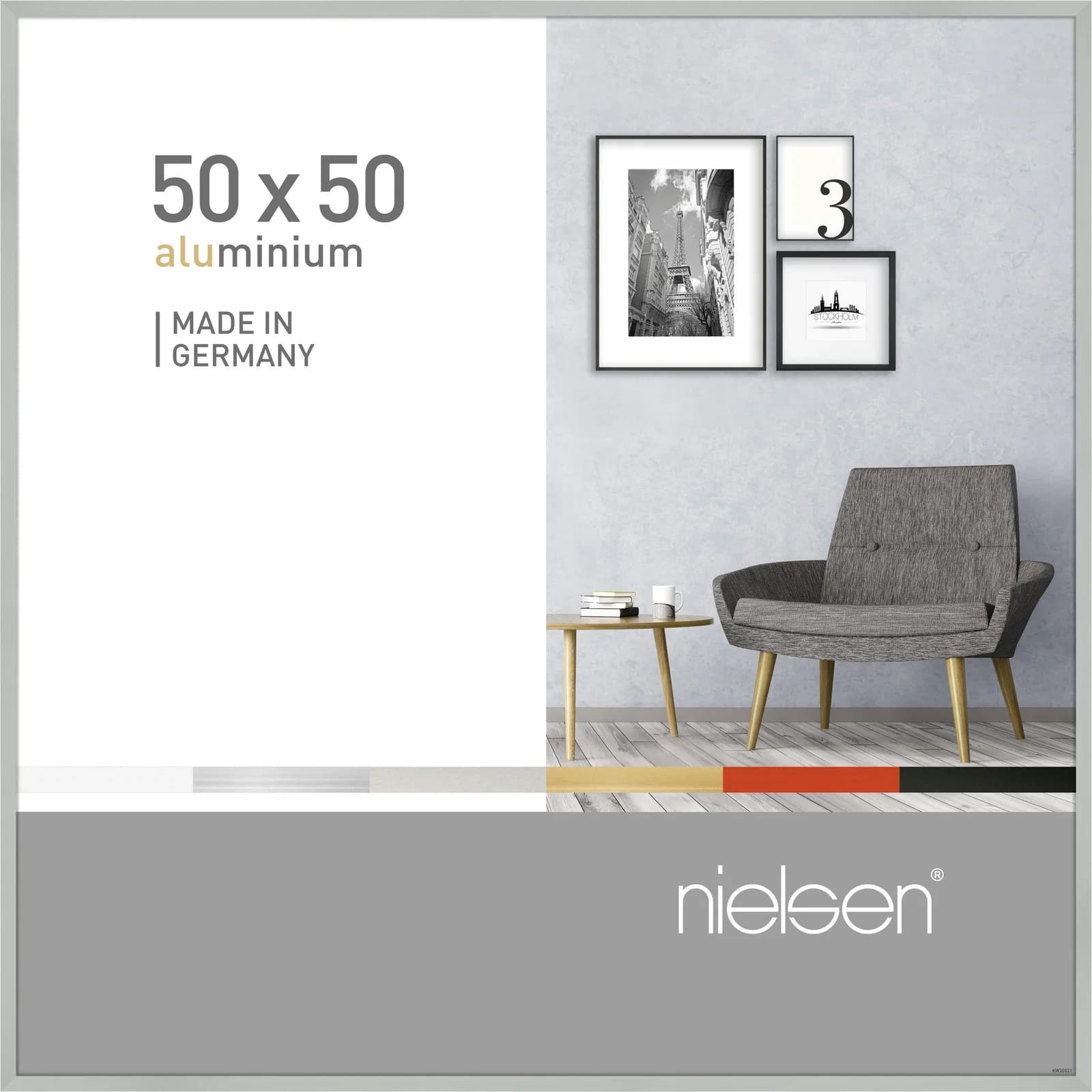 Bilderrahmen PIXEL Silber Matt Aluminium 50x50cm
