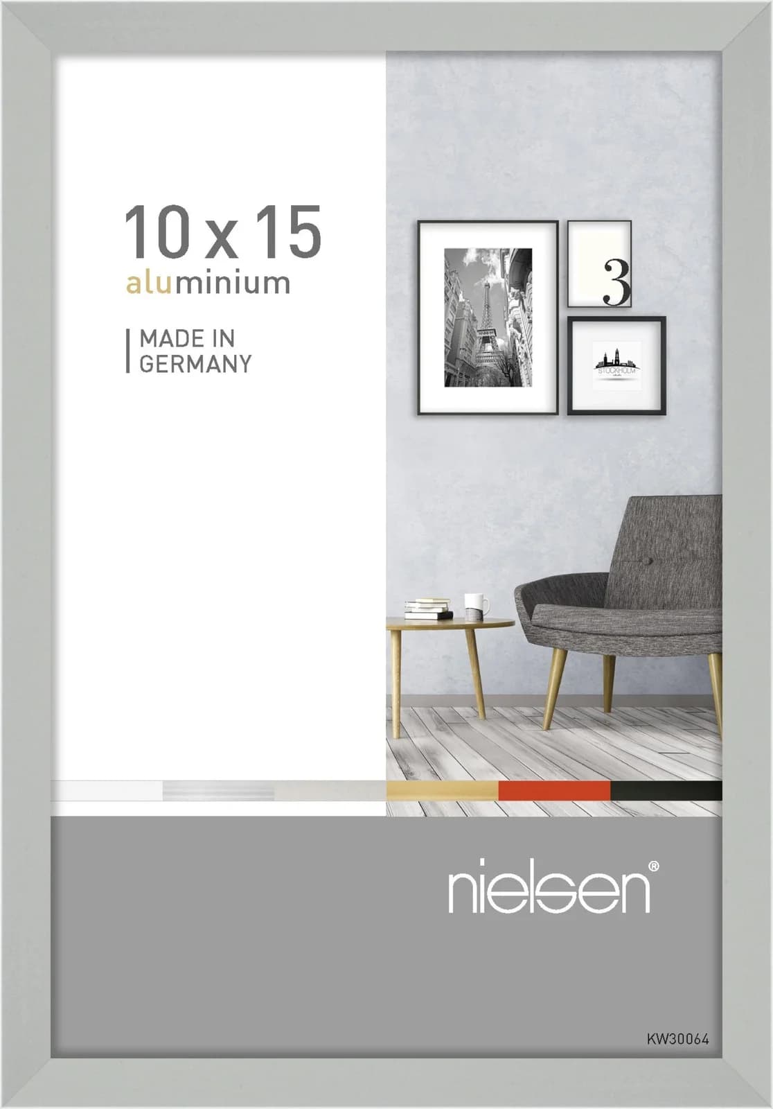 Bilderrahmen PIXEL Aluminium Silber 10x15cm Wechselrahmen