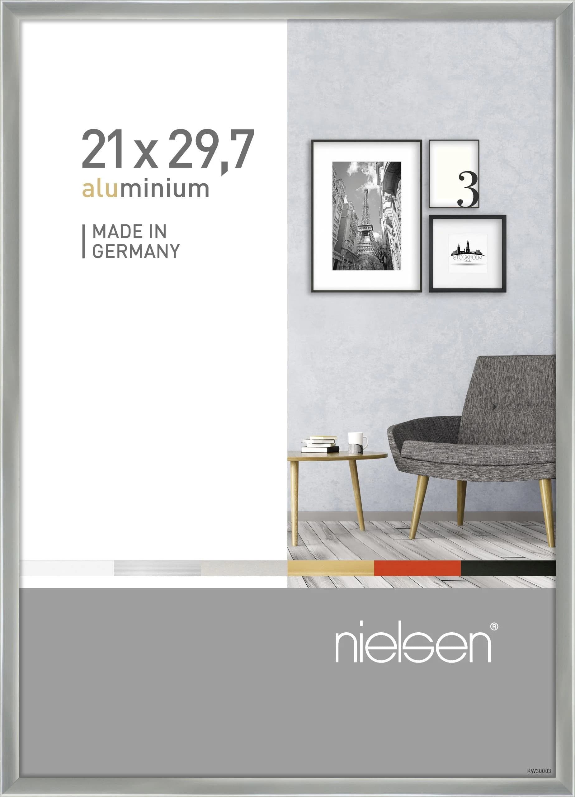 Bilderrahmen PIXEL Silber Aluminium Wandrahmen A4