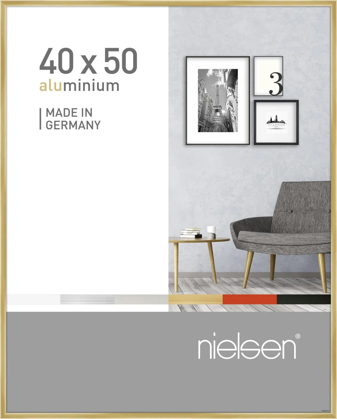 Bilderrahmen PIXEL Gold Aluminium 40x50 cm