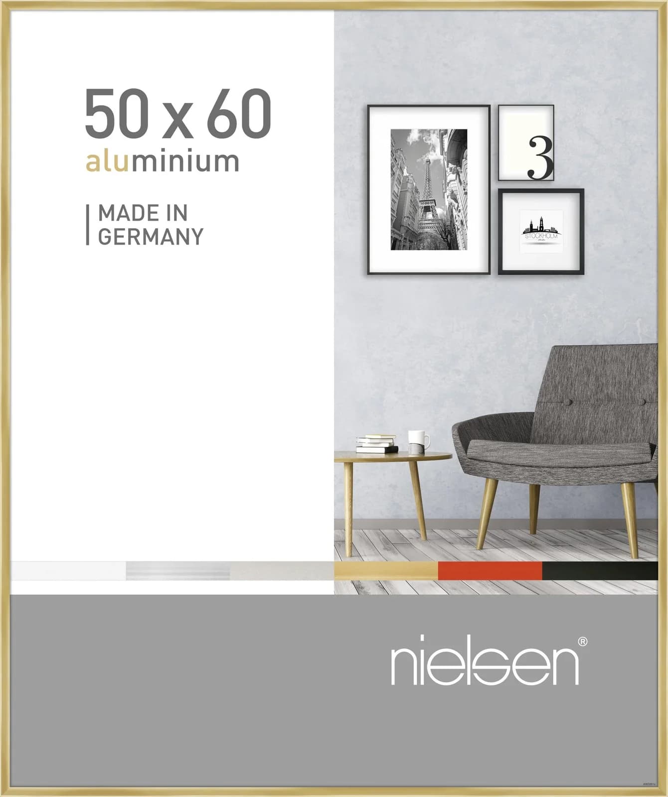 Bilderrahmen PIXEL Gold Aluminium 50x60cm