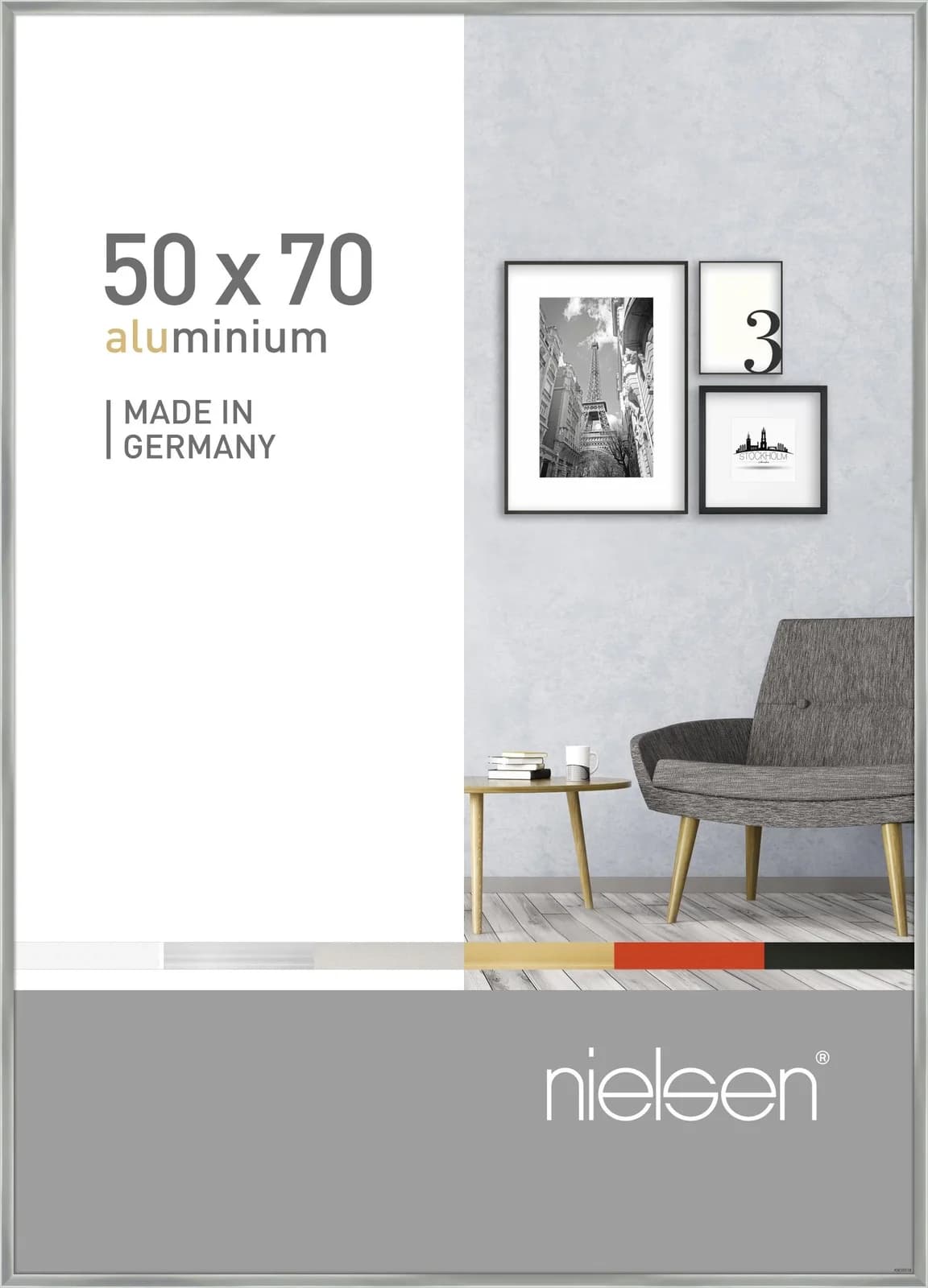 nielsen Bilderrahmen PIXEL Silber Aluminium 50x70cm