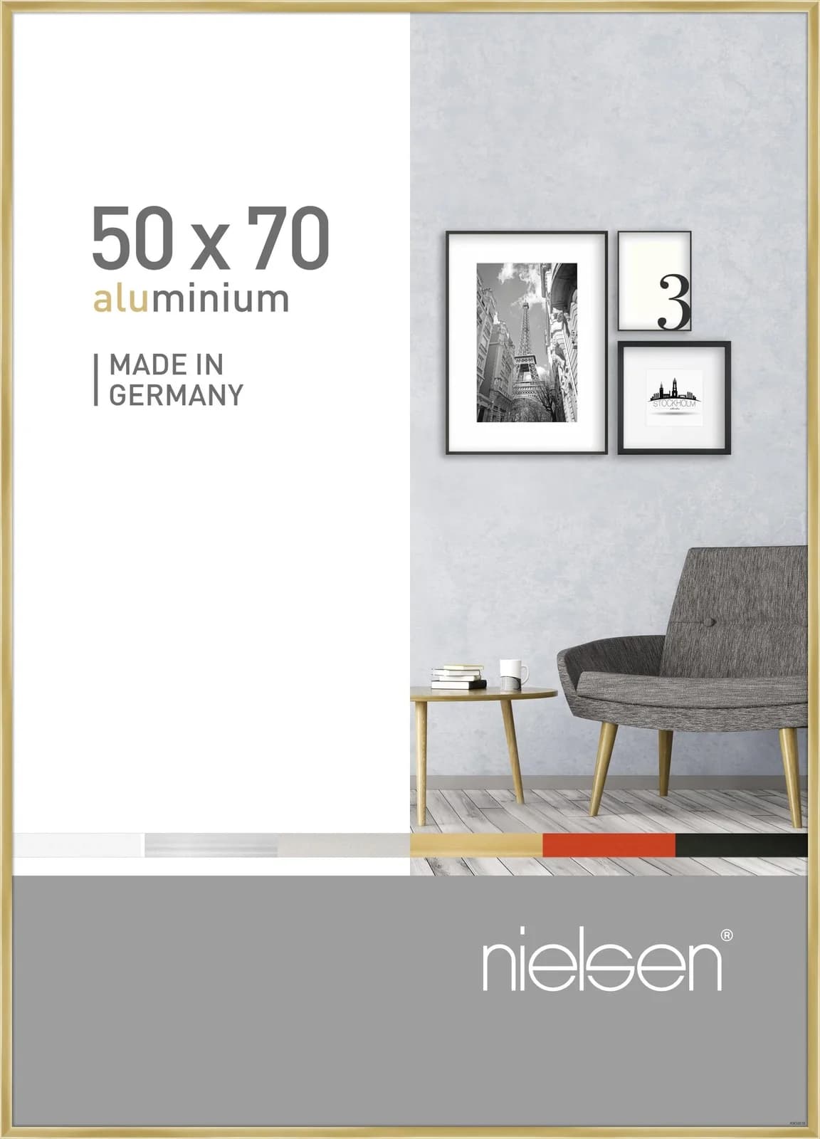 Bilderrahmen PIXEL Gold Aluminium 50x70cm