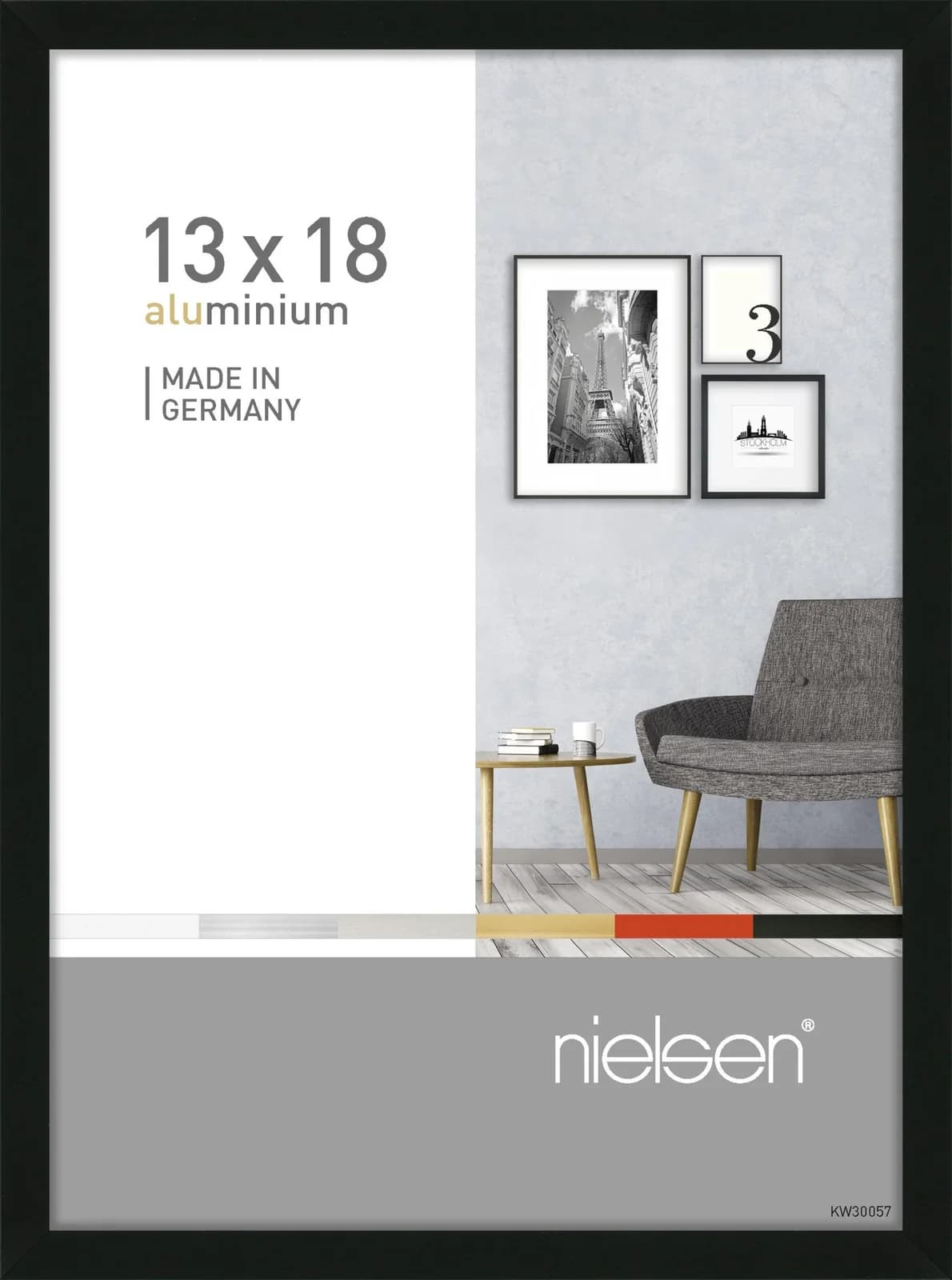 Bilderrahmen PIXEL Schwarz Aluminium Wechselrahmen