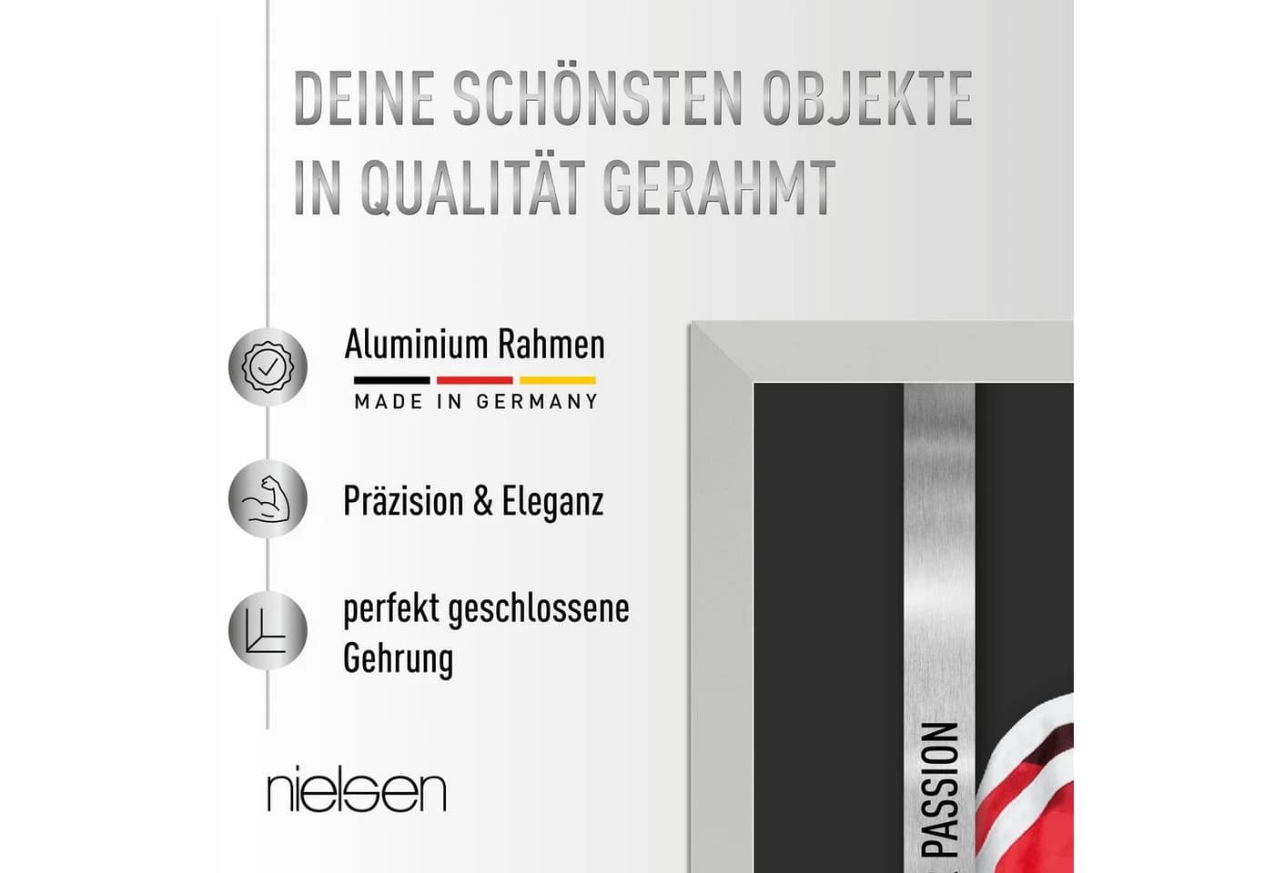 Nielsen Bilderrahmen Trikotrahmen Schwarz Aluminium