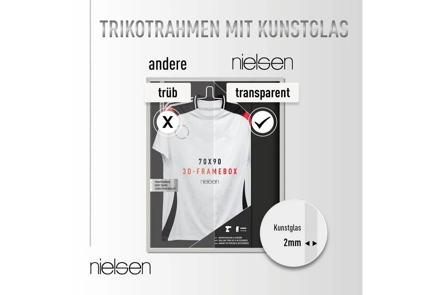Nielsen Bilderrahmen Trikotrahmen Schwarz Aluminium - Bild 4